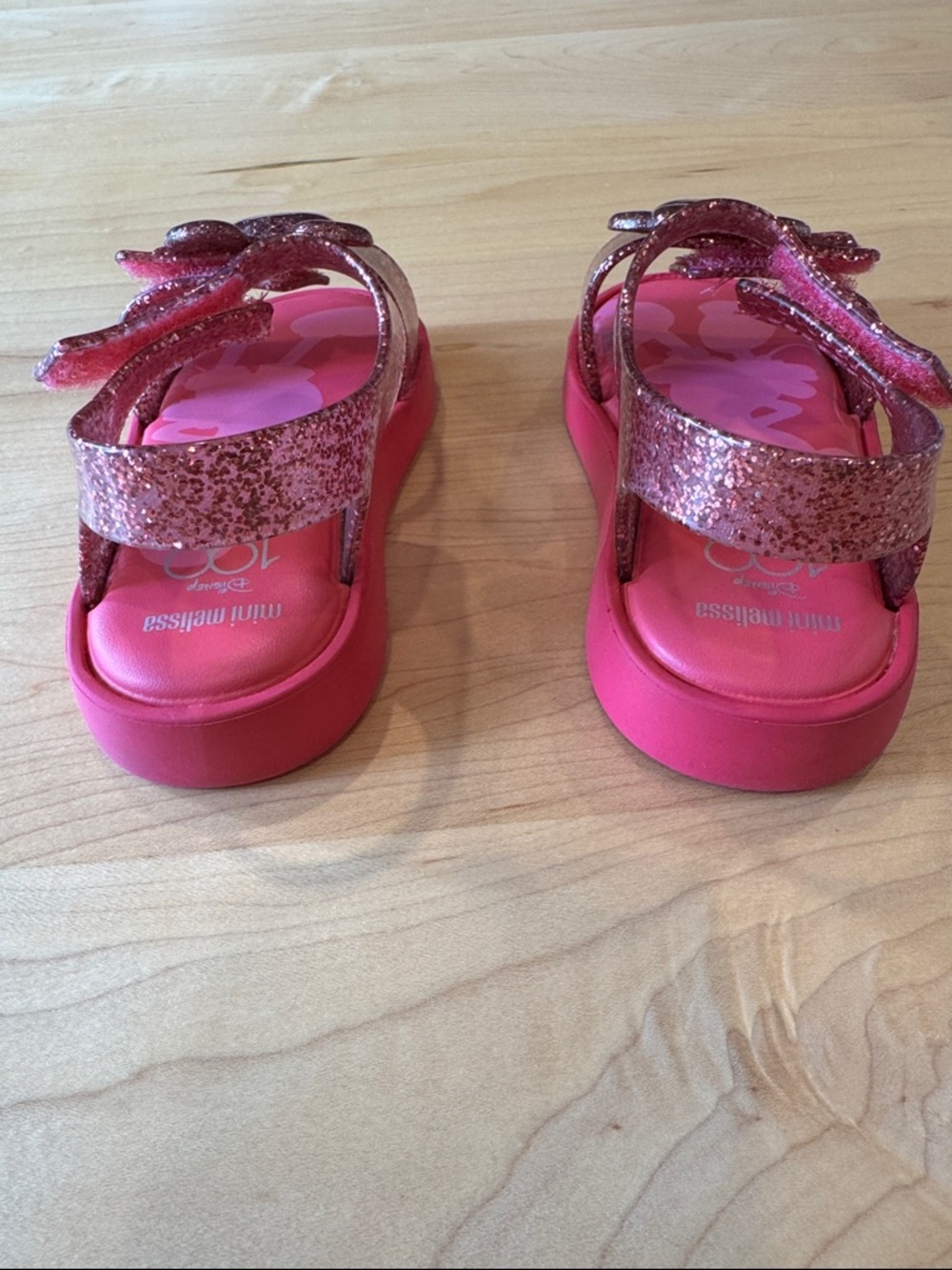 Mini Melissa x Disney Pink Sparkle Mickey Mouse Jelly Sandal in Toddler size 8 💖 - Picture 5 of 6